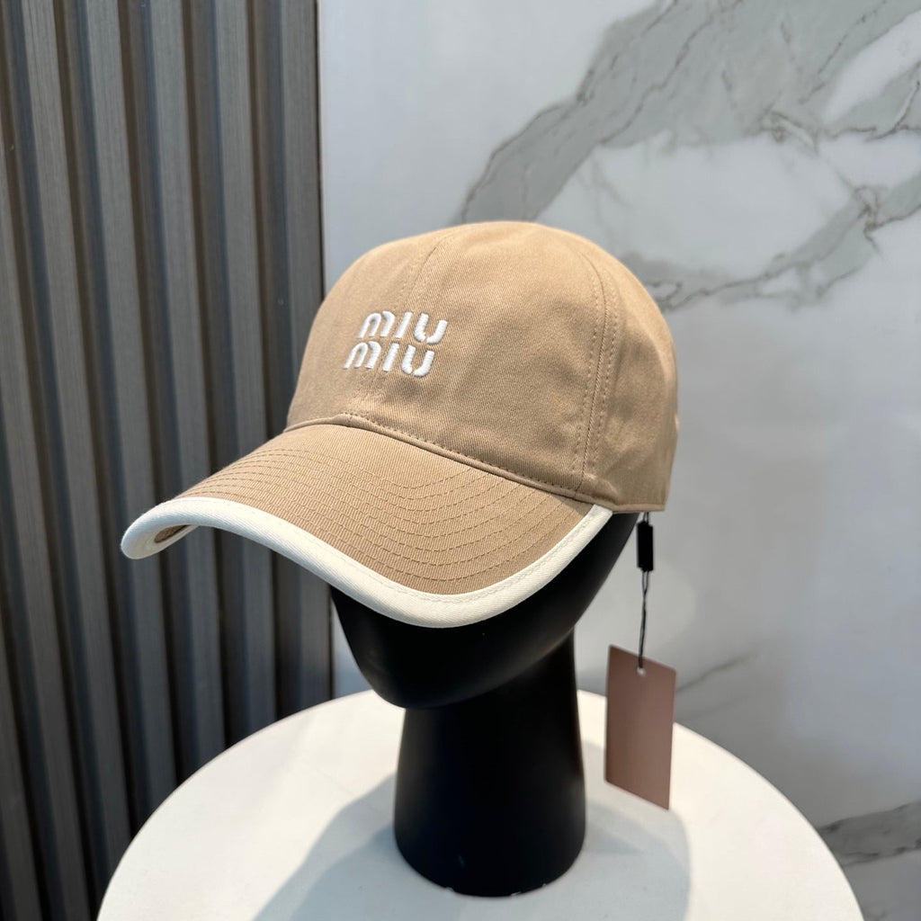 MIU MIU MM BASEBALL CAP IN BEIGE FABRIC STYLE 4