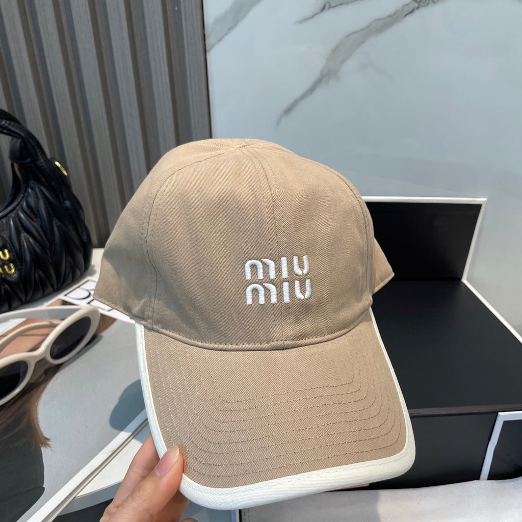 MIU MIU MM BASEBALL CAP IN BEIGE FABRIC STYLE 4