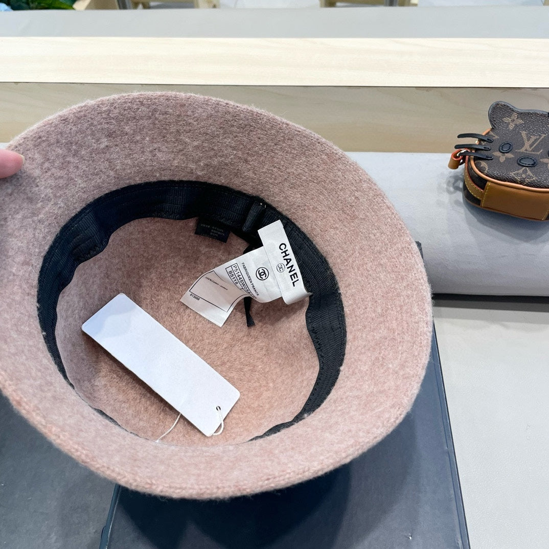 CHANEL BUCKET HAT IN ROSY BROWN WOOL BLEND 426248