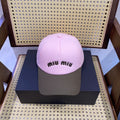 MIU MIU MM BASEBALL CAP IN SHAMPOO PINK FABRIC WITH LOGO EMBROIDERY