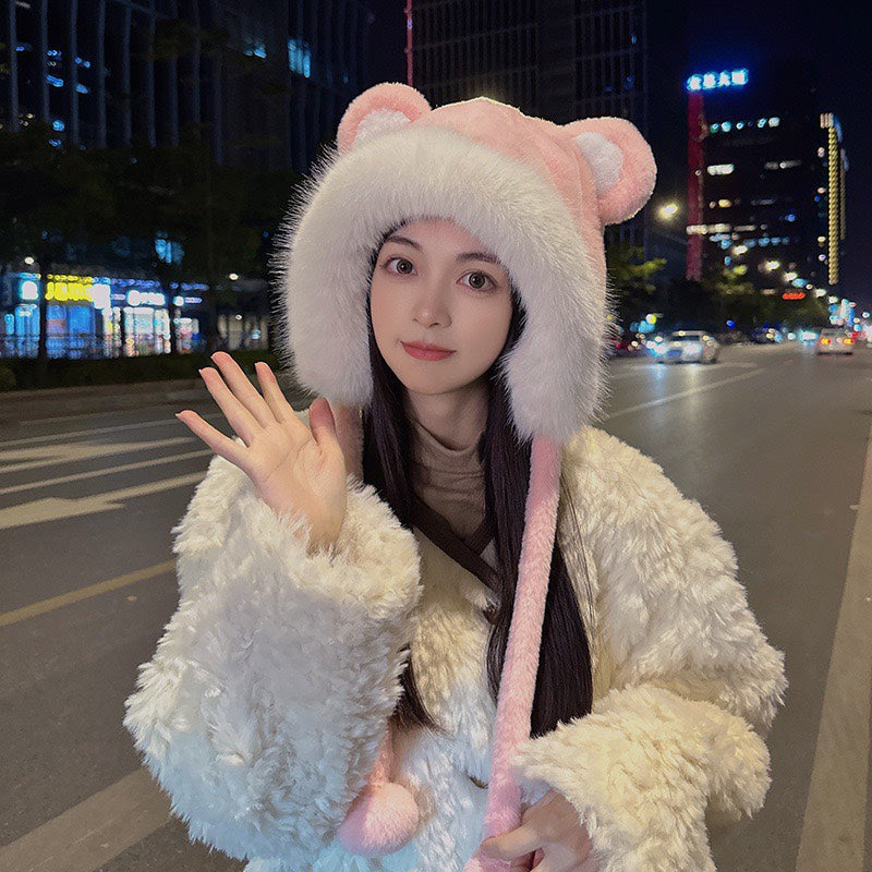 CHANEL BEANIE HAT IN BABY PINK FLEECE AND WOOL 433164