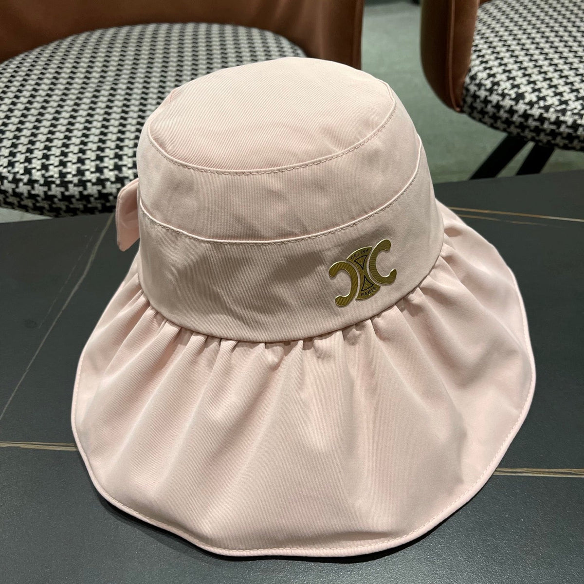 CELINE 25S BUCKET HAT 734584 IN BLUSH PINK