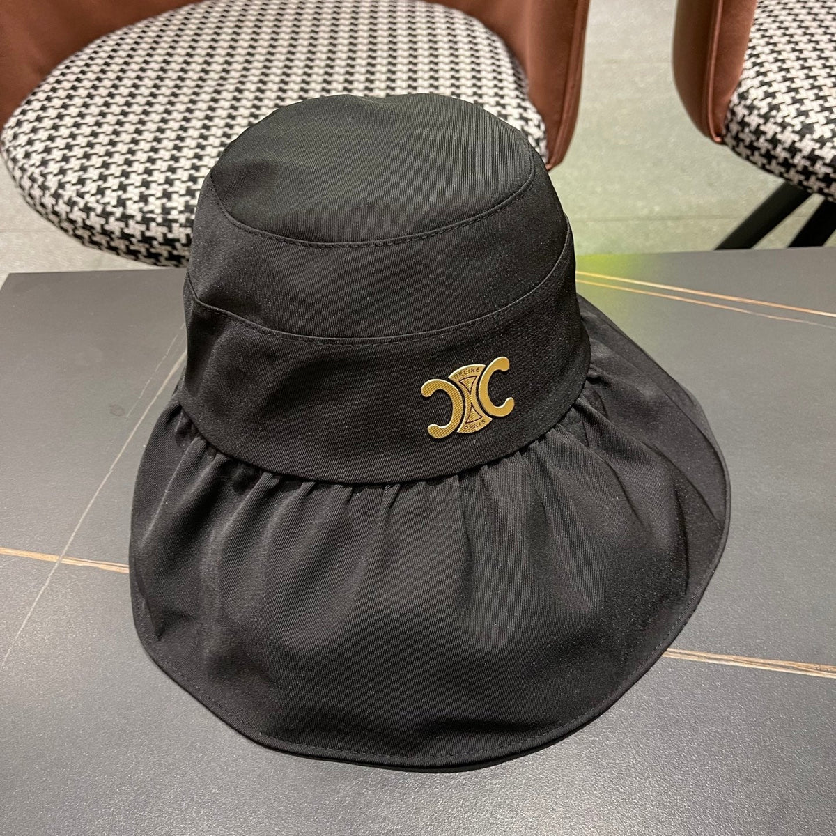 CELINE 25S BUCKET HAT 734583 IN BLACK