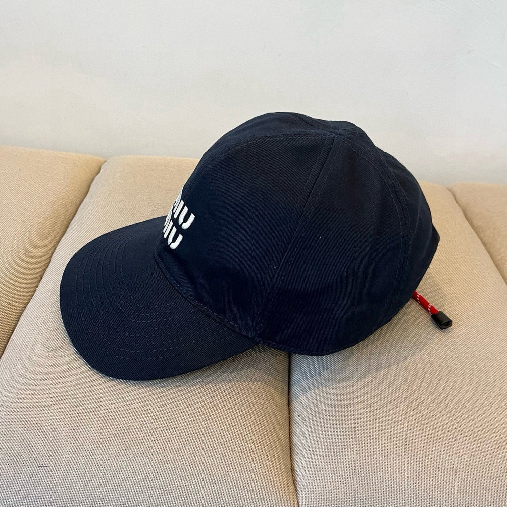 MIU MIU MM BASEBALL CAP IN NAVY BLUE KHAKI FABRIC STYLE 5